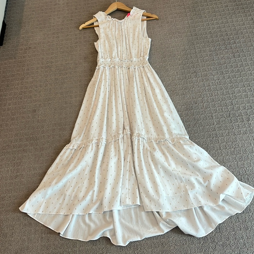 Lily Pulitzer White and Gold High Low Dress